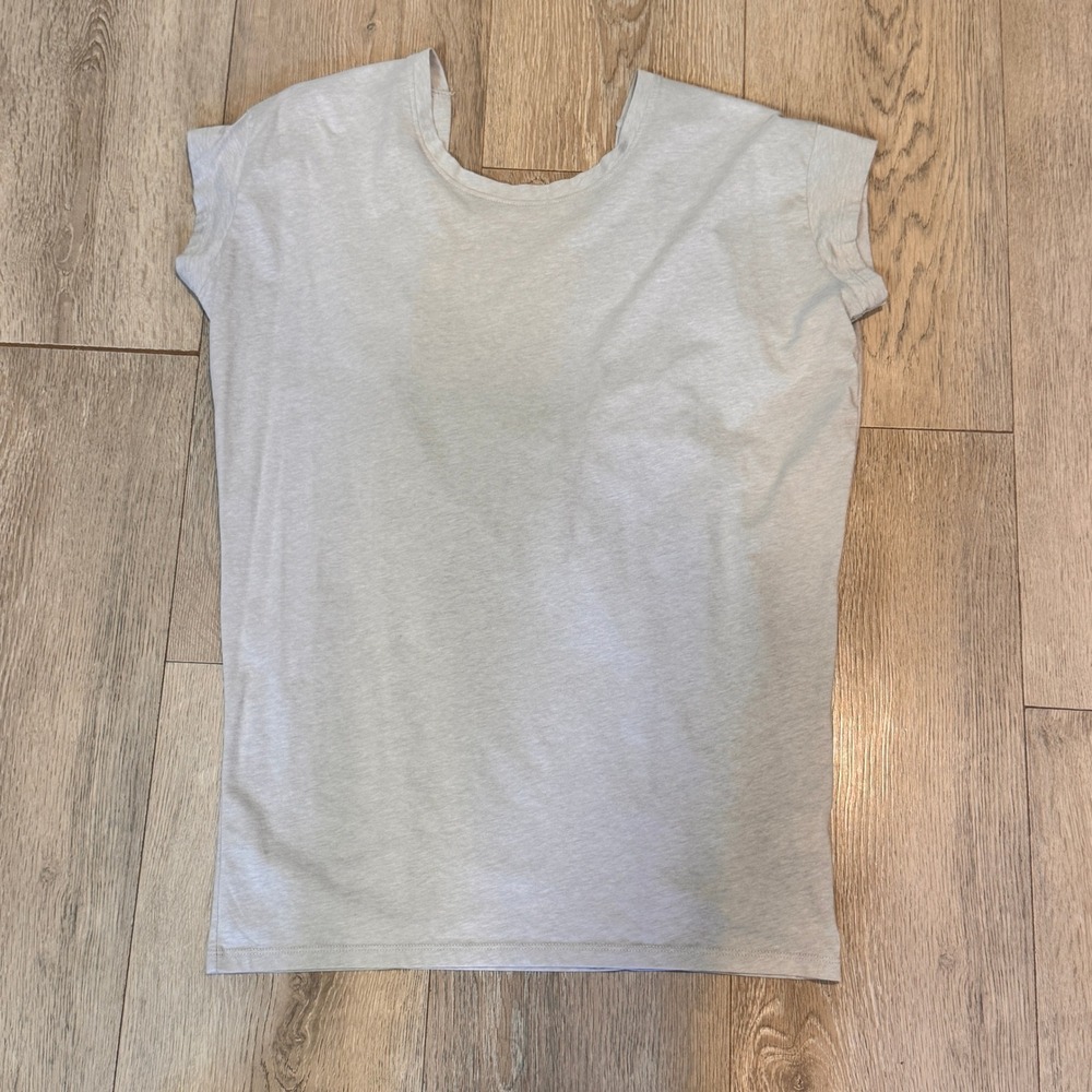 Fabletics Cross Back Valhalla Tee XS Xsmall Gray Workout Activewear Top‎